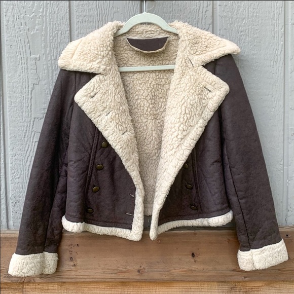 Vintage Jackets & Blazers - Vintage custom made Sherpa button hooded jacket